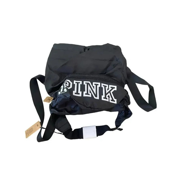 NWT Victoria's Secret Pink Black Fanny Pack Convertible Backpack Combo - Picture 3 of 9